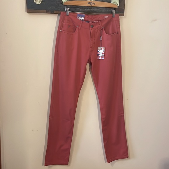 7 Downie St. Red Chelsea Mid-Rise Straight Jeans Size 34 - Picture 4 of 16